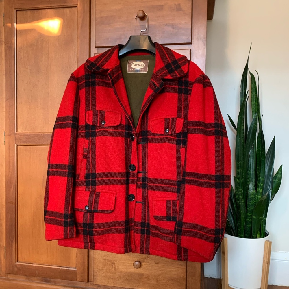 Vintage Wool Jacket - Carters Made in New England - Buffalo Check